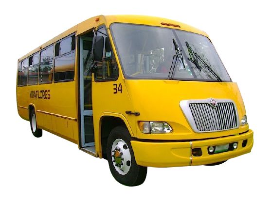 Microbús amarillo de la flota Ruiz Transportes